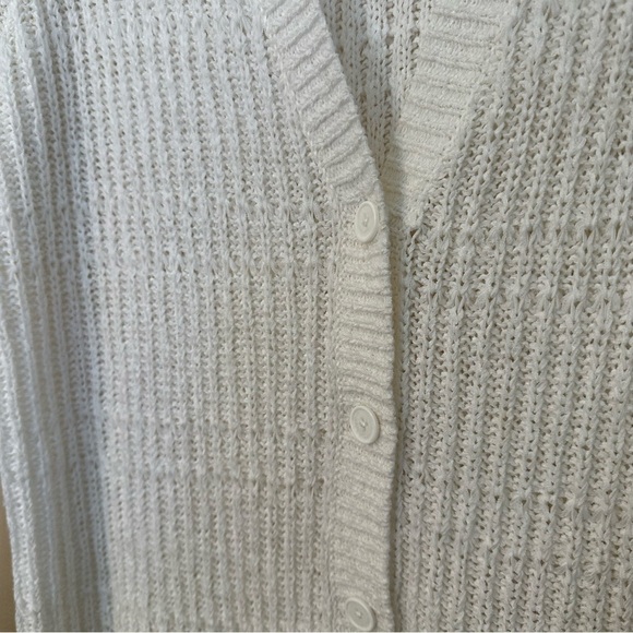 Coldwater Creek Cardigan Cream Longline Loose Knit Long Sleeve Size 1X - Picture 4 of 8